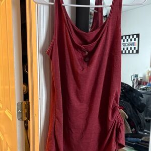 Women's Sleeveless Burgundy Top